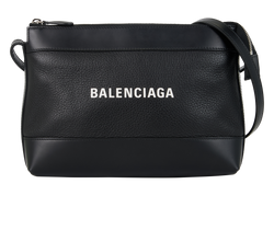 Logo Crossbody, Leather, Black, 002123, DB, 2*